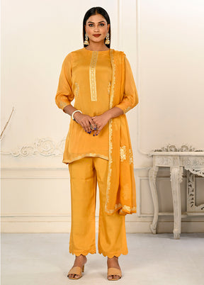 2 Pc Yellow Readymade Viscose Kurti Set