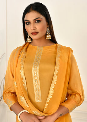 2 Pc Yellow Readymade Viscose Kurti Set