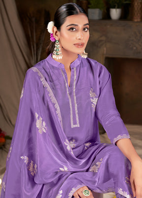 2 Pc Purple Readymade Viscose Kurti Set