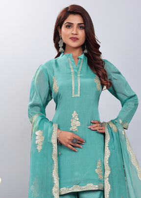 2 Pc Green Readymade Viscose Kurti Set