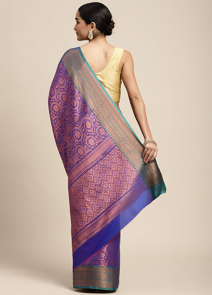 Purple Dupion Silk Saree With Blouse Piece