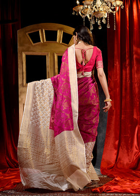 Rani Dupion Silk Saree With Blouse Piece