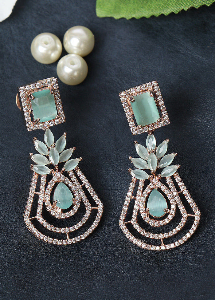 Turquoise Plated Crescent Shaped Drop Earrings