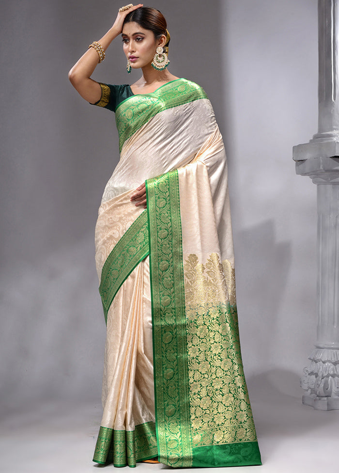 White Cotton Saree With Blouse Piece