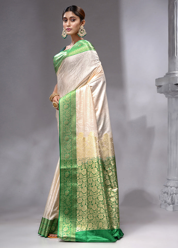 White Cotton Saree With Blouse Piece