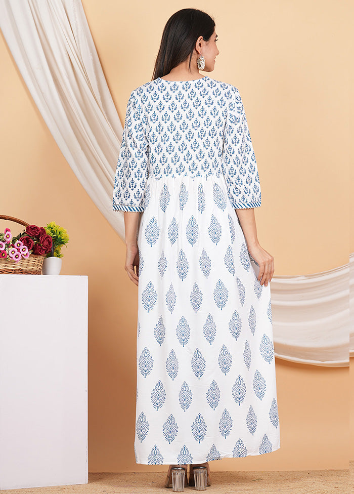 3 Pc White Readymade Rayon Suit Set