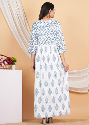 3 Pc White Readymade Rayon Suit Set