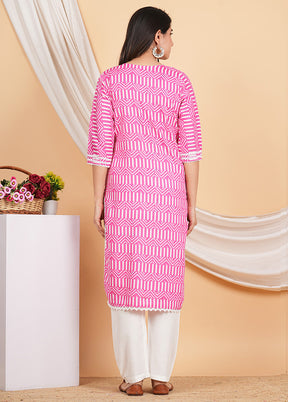 2 Pc Pink Readymade Rayon coords Set