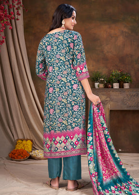 3 Pc Magenta Readymade Silk Suit Set