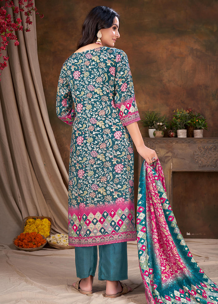 3 Pc Magenta Readymade Silk Suit Set