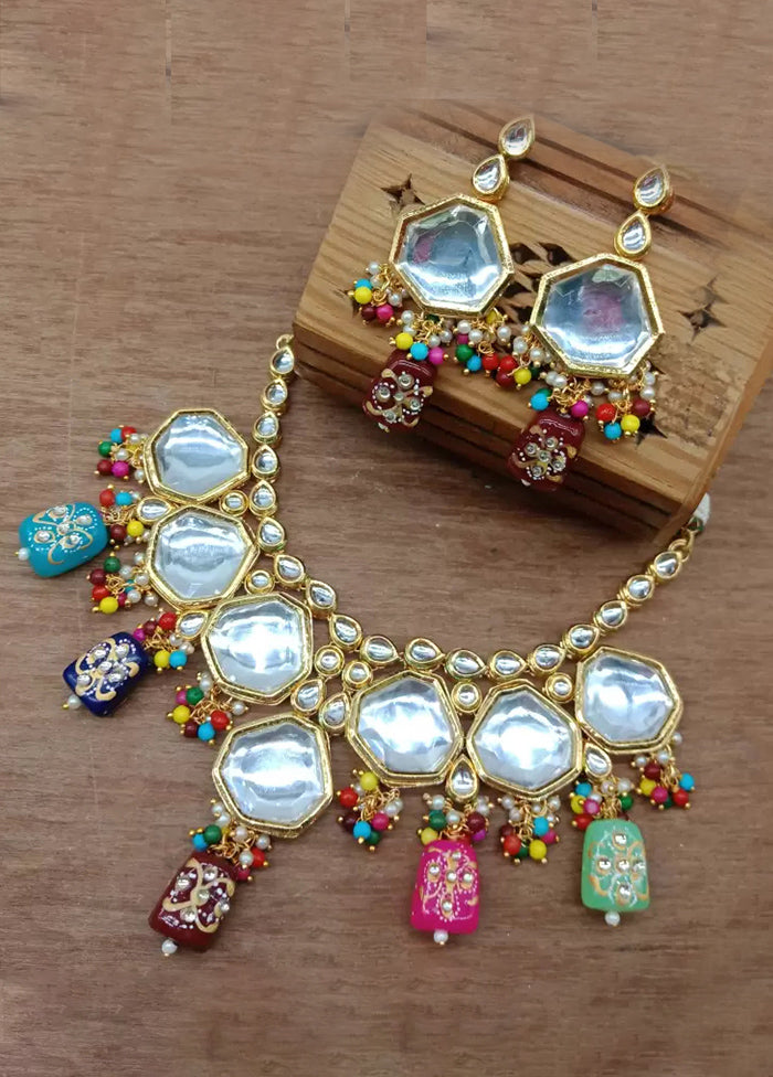 Multicolor Polki Kundan Choker Set