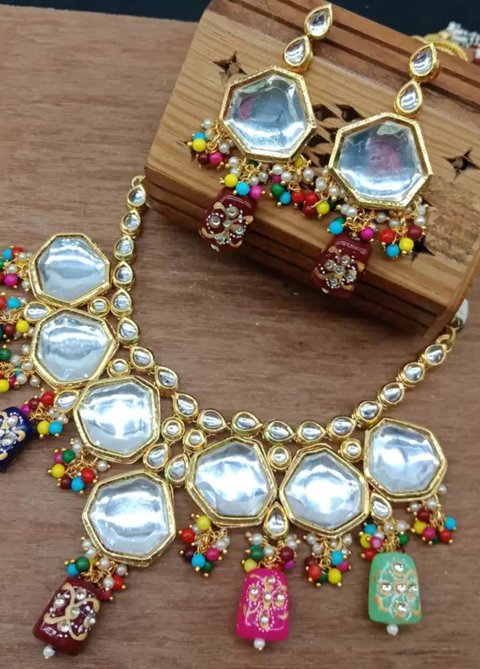 Multicolor Polki Kundan Choker Set