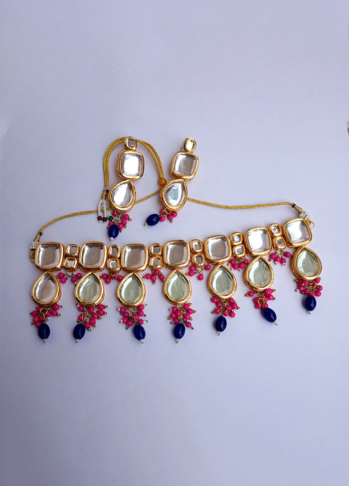 Kundan Studded Blue Jewellery Set