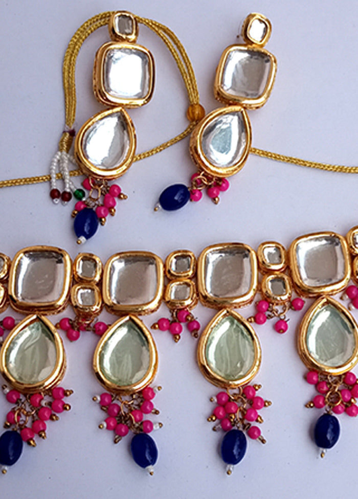 Kundan Studded Blue Jewellery Set