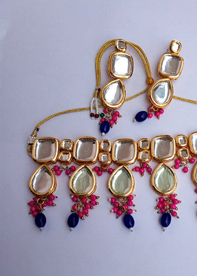 Kundan Studded Blue Jewellery Set