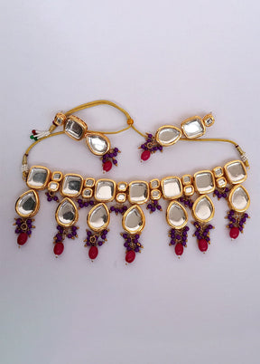 Kundan Studded Red Jewellery Set