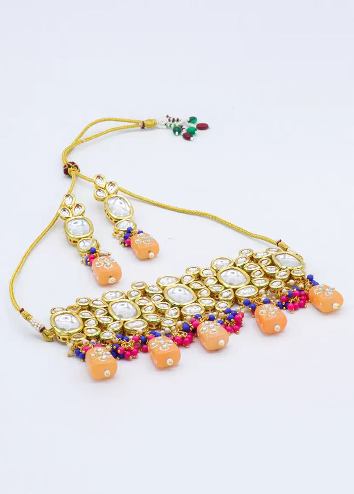 Peach Kundan Jewellery Set
