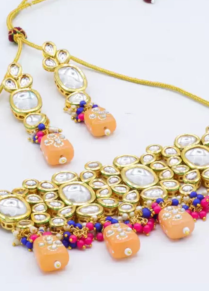 Peach Kundan Jewellery Set