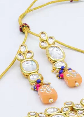 Peach Kundan Jewellery Set