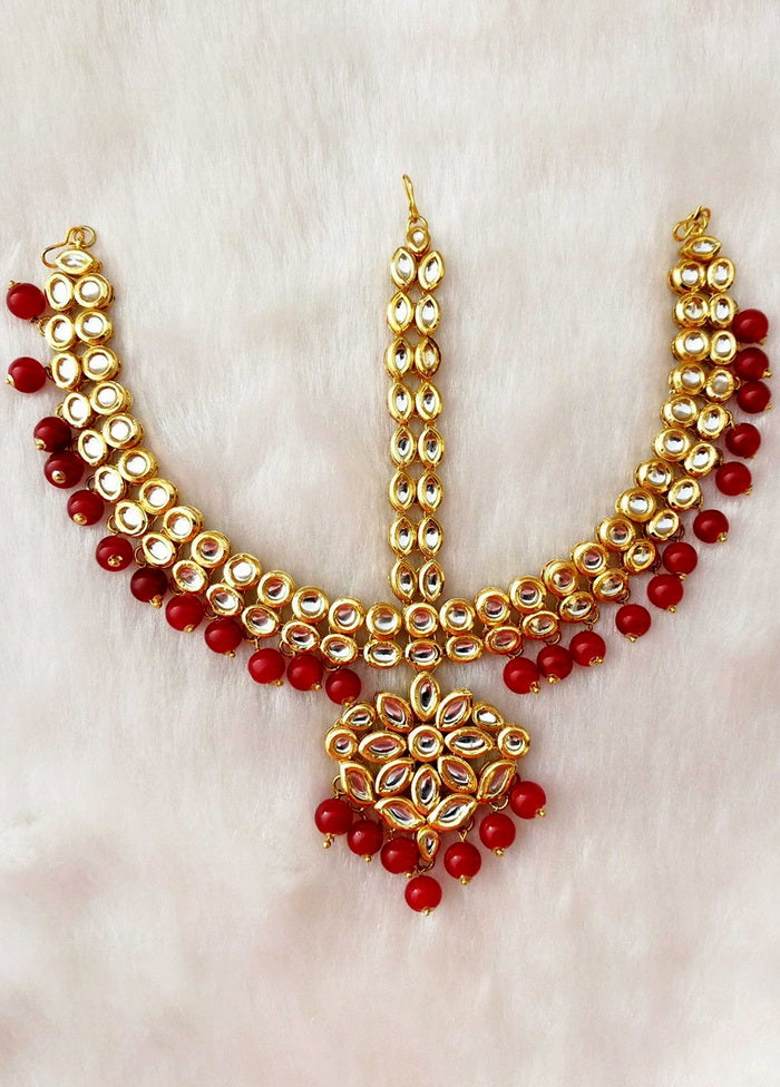 Hand Crafted Base Metal Alloy Gold Plated Kundan Stone Studded Jewellery Sets