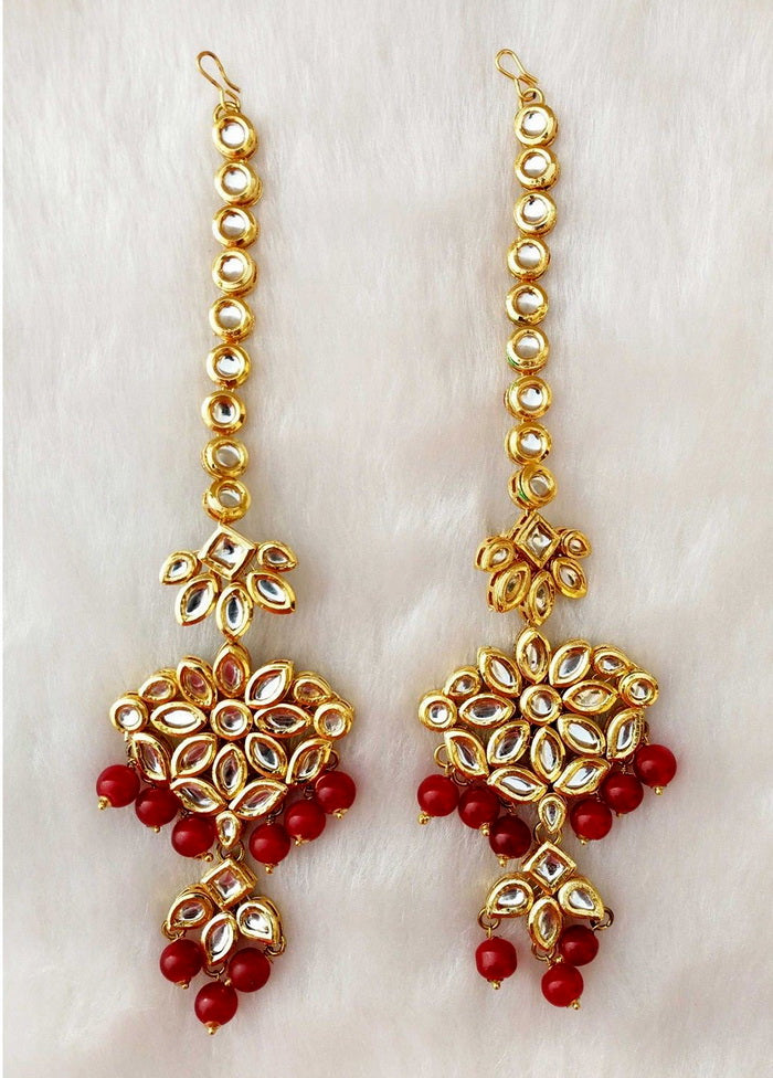 Hand Crafted Base Metal Alloy Gold Plated Kundan Stone Studded Jewellery Sets