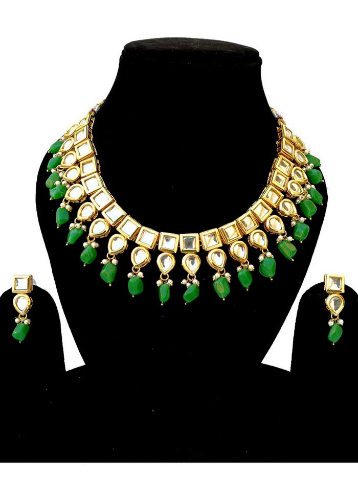 Hand Crafted Base Metal Alloy Gold Plated Kundan Stone Studded Jewellery Sets