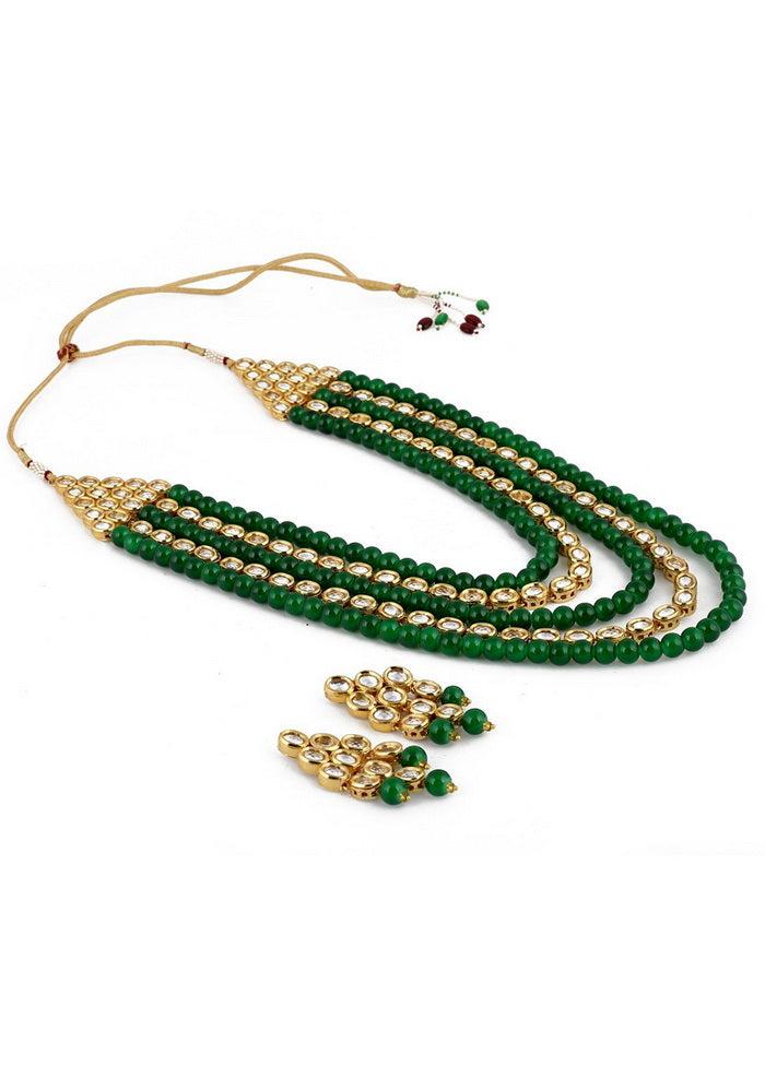 Hand Crafted Base Metal Alloy Gold Plated Kundan Stone Studded Jewellery Sets