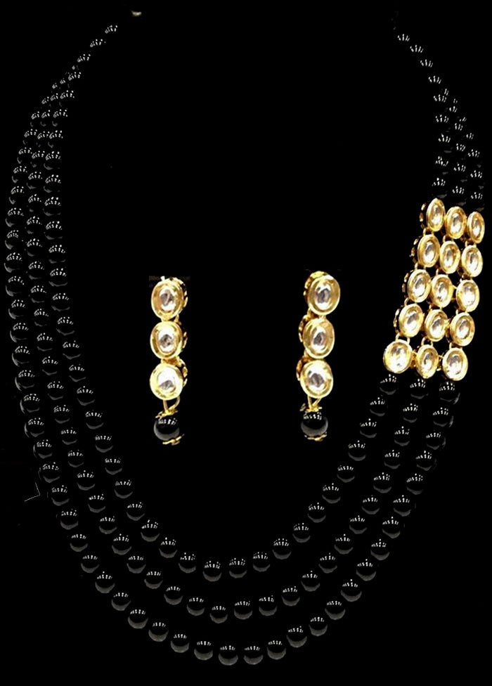 Hand Crafted Base Metal Alloy Gold Plated Kundan Stone Studded Jewellery Sets