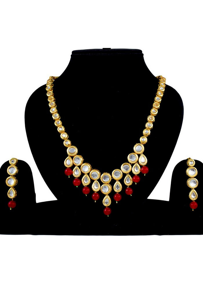 Hand Crafted Base Metal Alloy Gold Plated Kundan Stone Studded Jewellery Sets