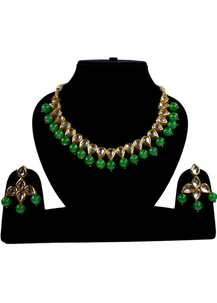 Hand Crafted Base Metal Alloy Gold Plated Kundan Stone Studded Jewellery Sets