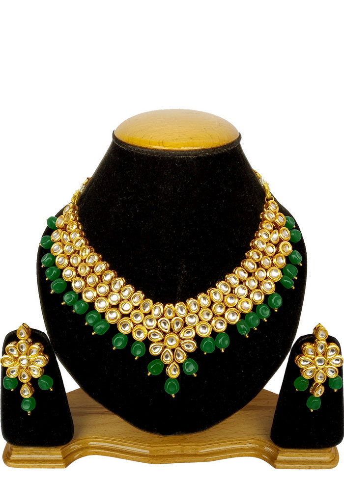 Hand Crafted Base Metal Alloy Gold Plated Kundan Stone Studded Jewellery Sets