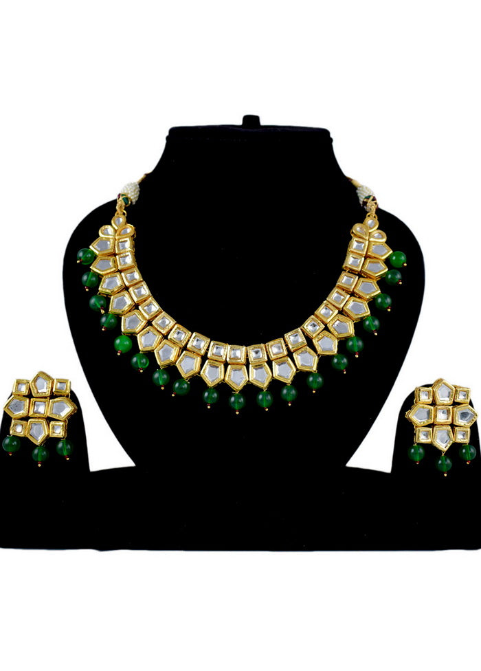 Hand Crafted Base Metal Alloy Gold Plated Kundan Stone Studded Jewellery Sets