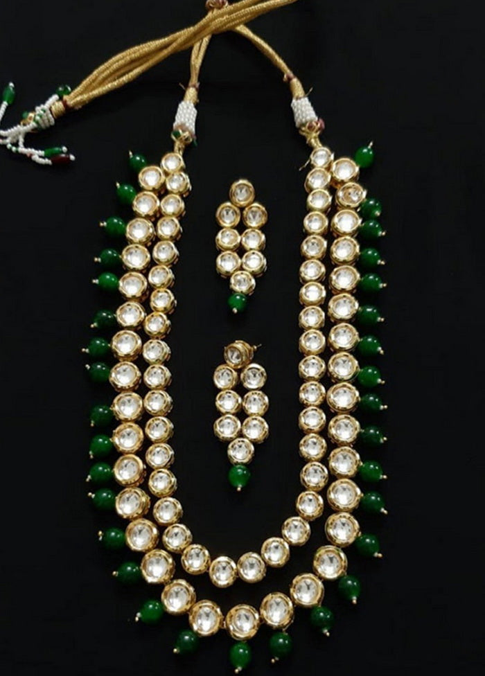 Hand Crafted Base Metal Alloy Gold Plated Kundan Stone Studded Jewellery Sets