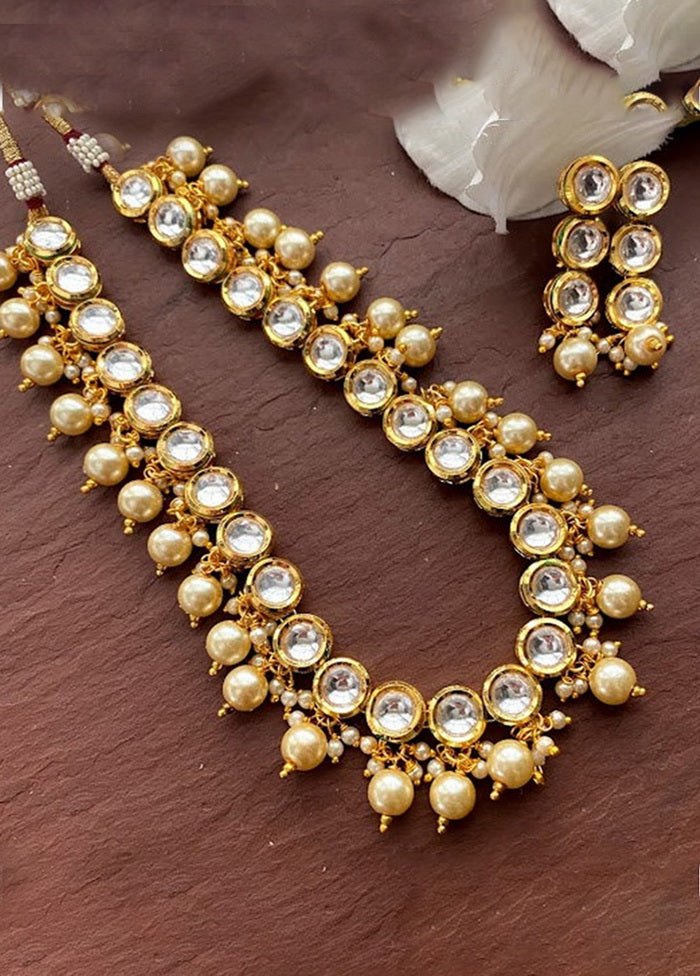 Hand Crafted Base Metal Alloy Gold Plated Kundan Stone Studded Jewellery Sets