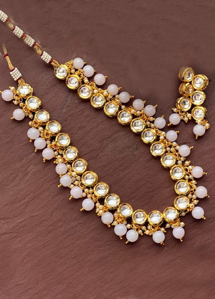 Hand Crafted Base Metal Alloy Gold Plated Kundan Stone Studded Jewellery Sets