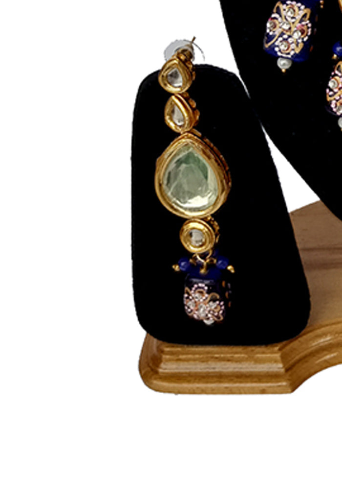 Blue Kundan Jewellery Set With Mangtika