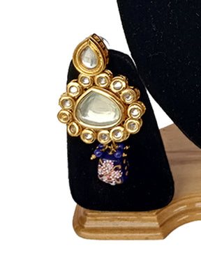 Blue Kundan Jewellery Set With Mangtika