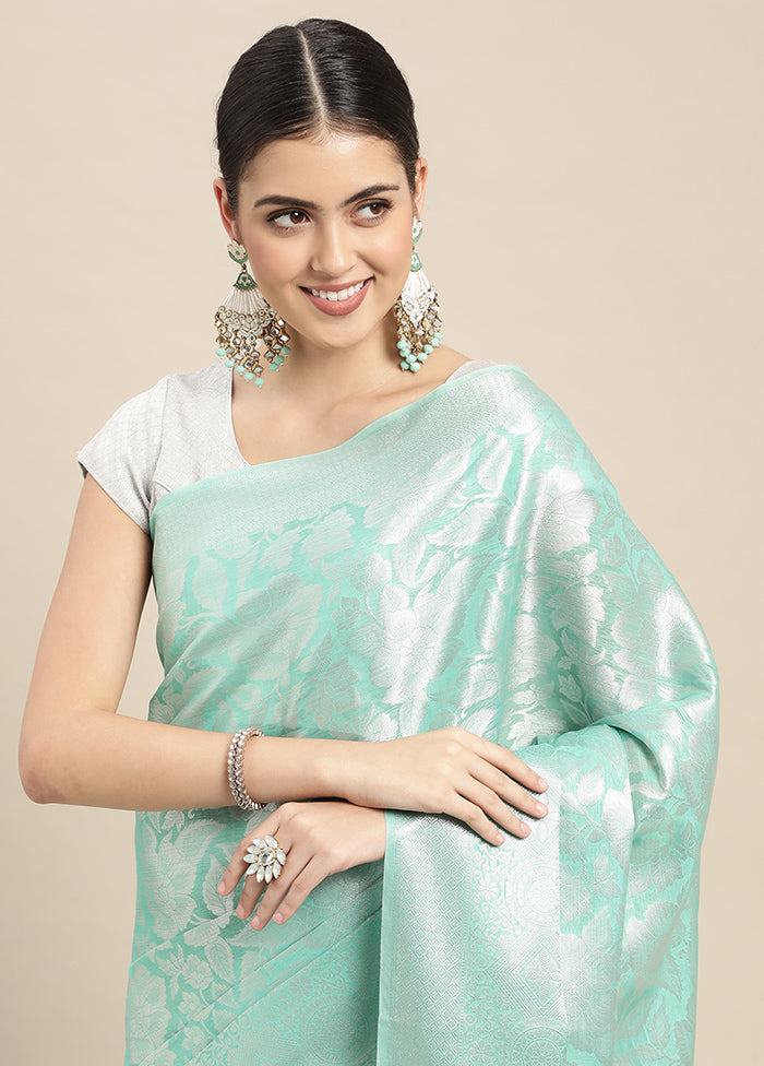 Green Dupion Silk Saree With Blouse Piece