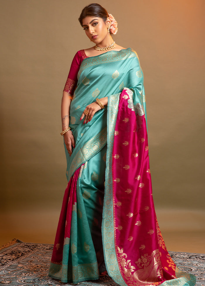 Pink Spun Silk Saree With Blouse Piece