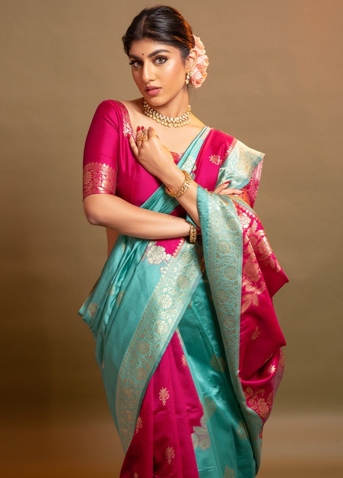 Pink Spun Silk Saree With Blouse Piece