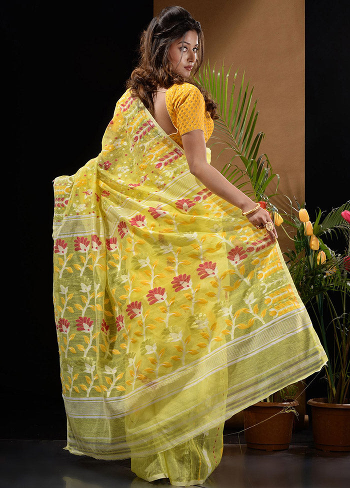 Yellow Tant Saree Without Blouse Piece