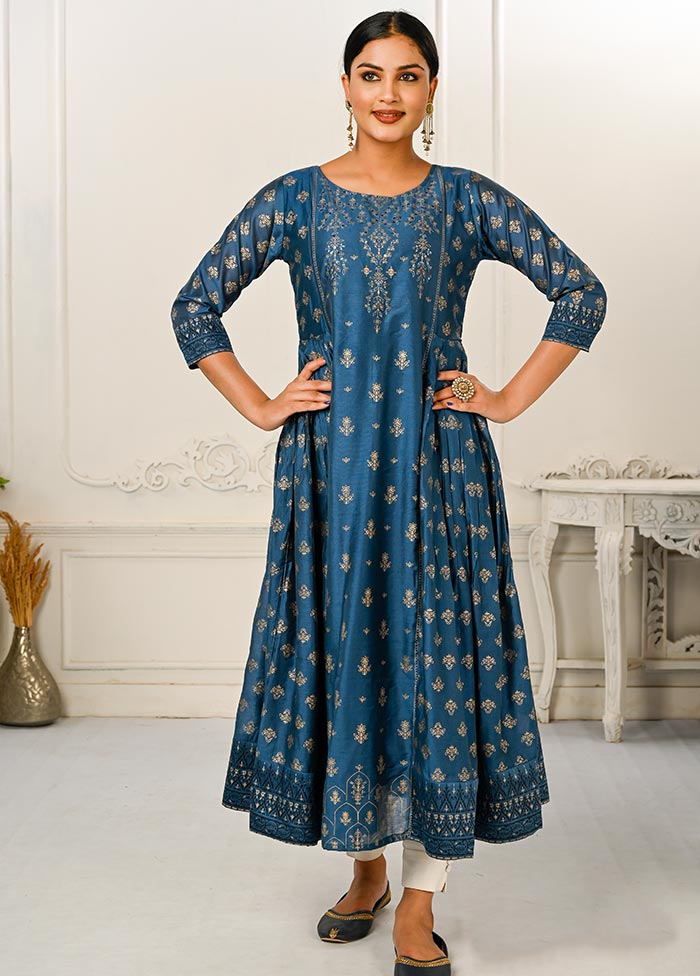 Blue Readymade Cotton Kurti