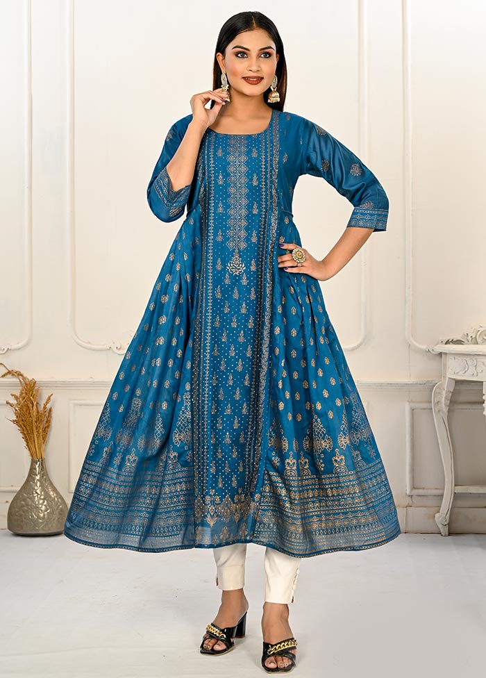 Blue Readymade Cotton Kurti