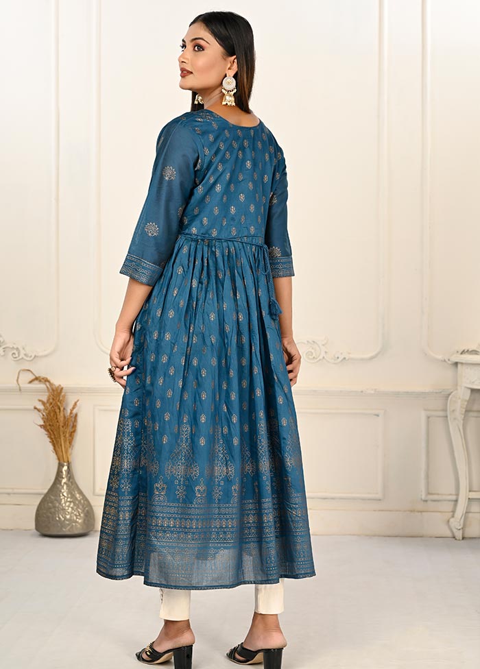 Blue Readymade Cotton Kurti