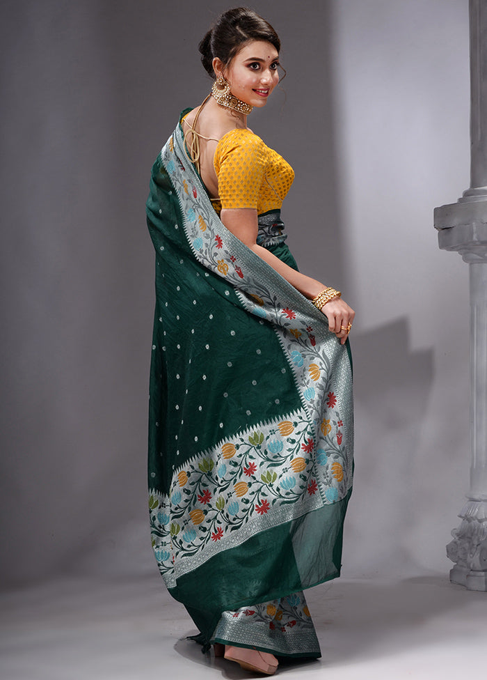 Green Georgette Saree With Blouse Piece