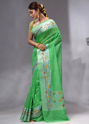 Green Georgette Saree With Blouse Piece