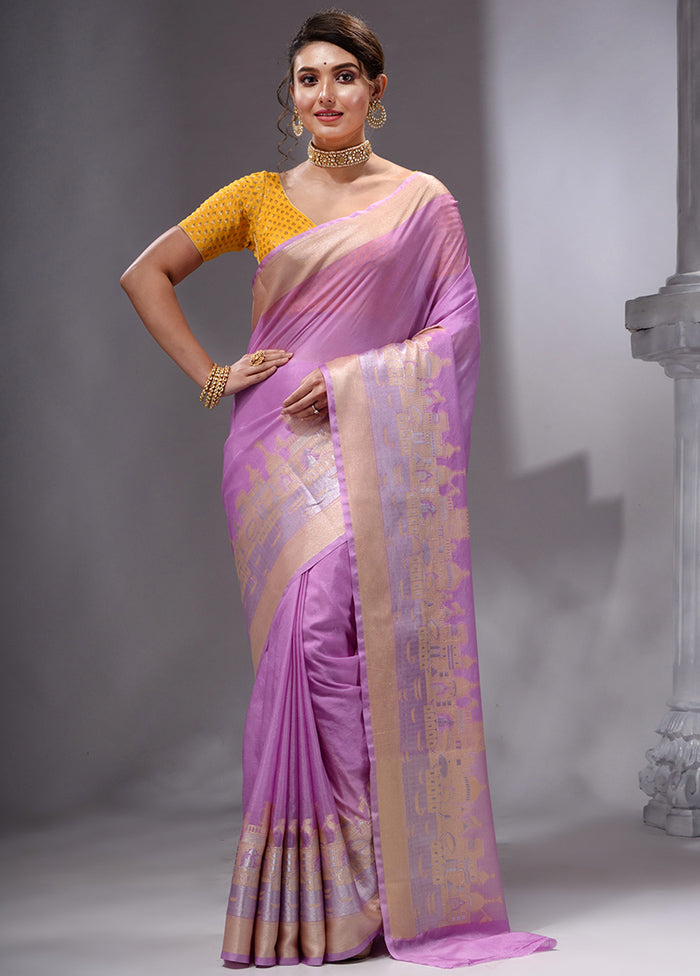 Lavender Georgette Saree With Blouse Piece