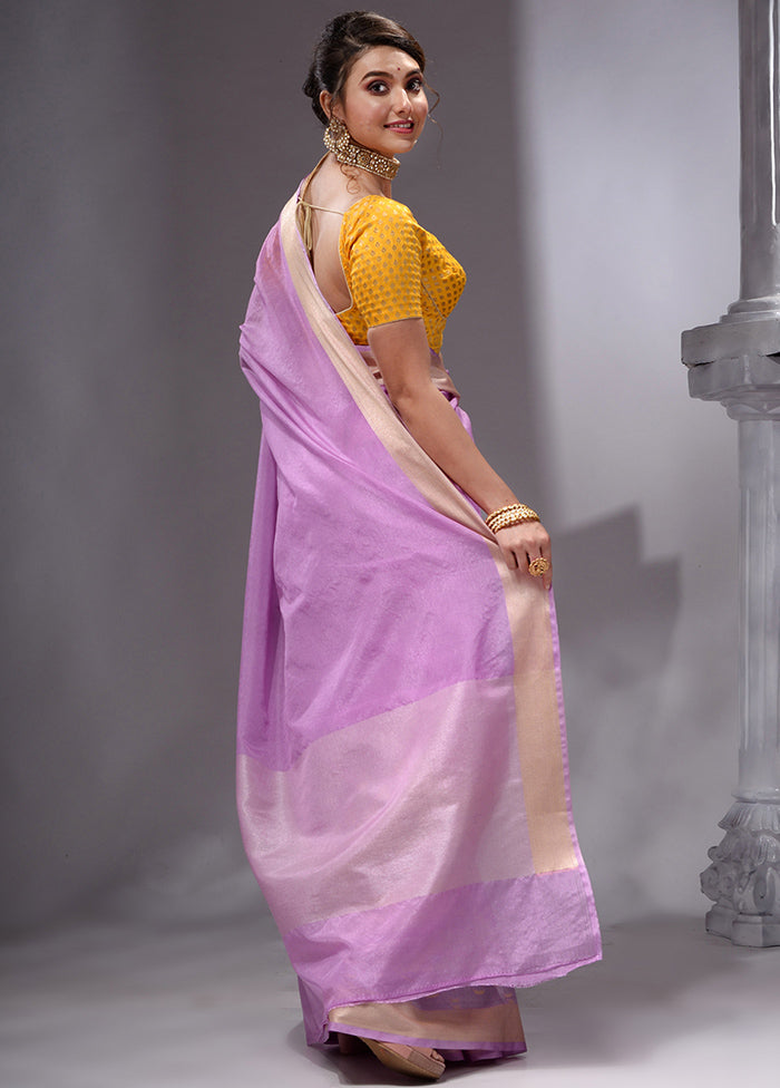 Lavender Georgette Saree With Blouse Piece