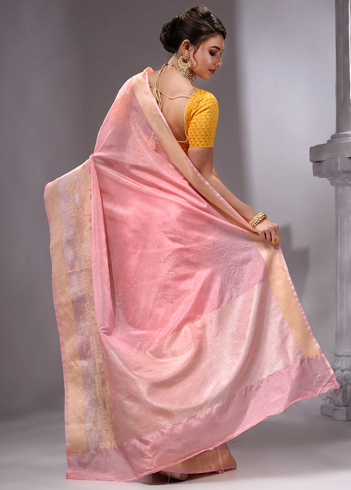 Peach Georgette Saree With Blouse Piece