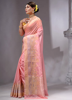 Peach Georgette Saree With Blouse Piece